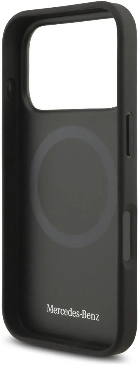 Mercedes-Benz Back Cover iPhone 17 Pro - Zwart Leder - MagSafe