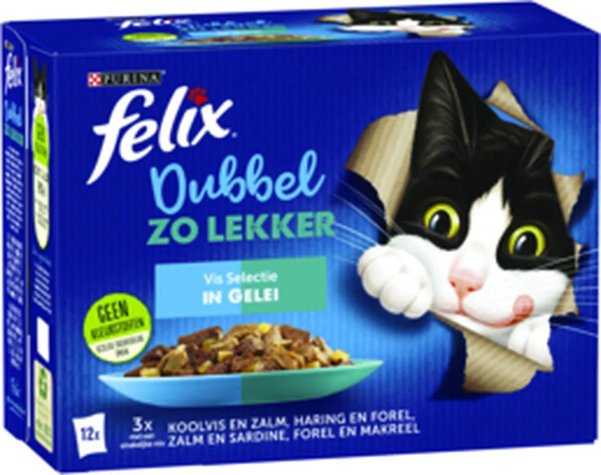 Felix Dubbel Zo Lekker Vis Selectie in Gelei 12x85g