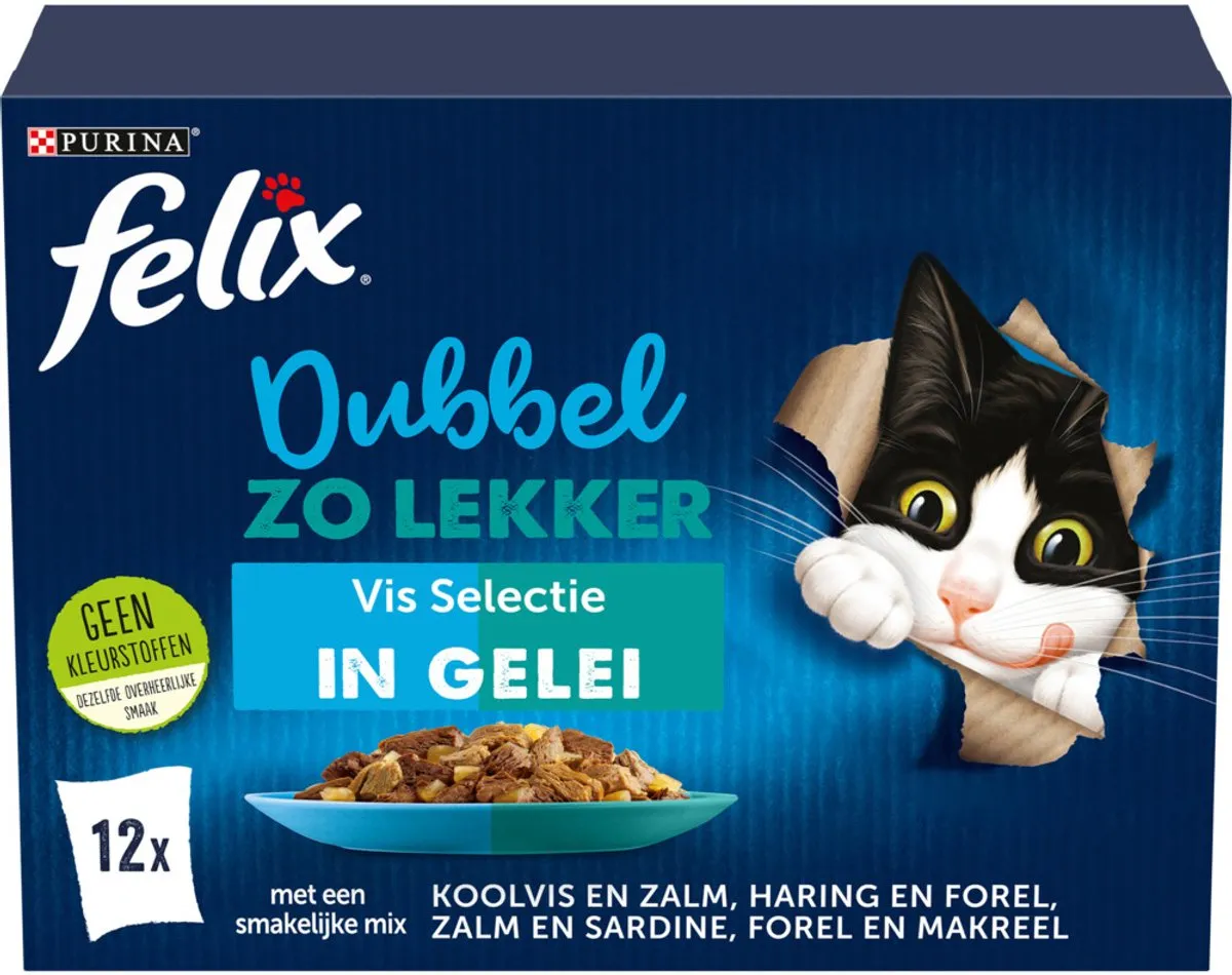 Felix Dubbel Zo Lekker Vis Selectie in Gelei 12x85g