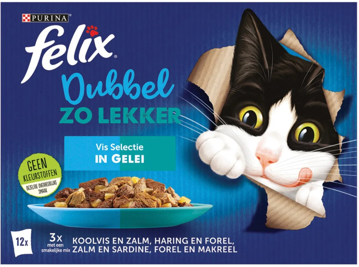 Felix Dubbel Zo Lekker Vis Selectie in Gelei 12x85g