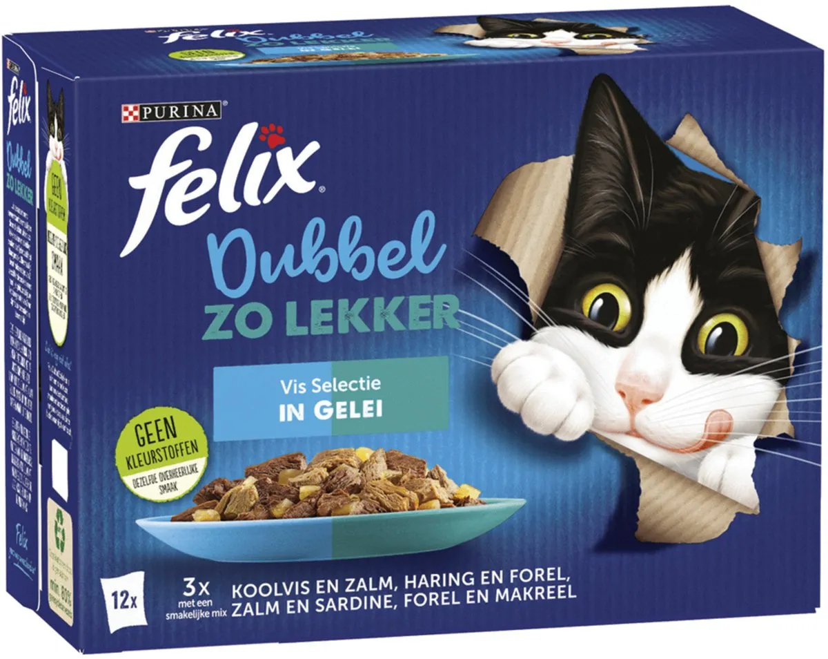Felix Dubbel Zo Lekker Vis Selectie in Gelei 12x85g