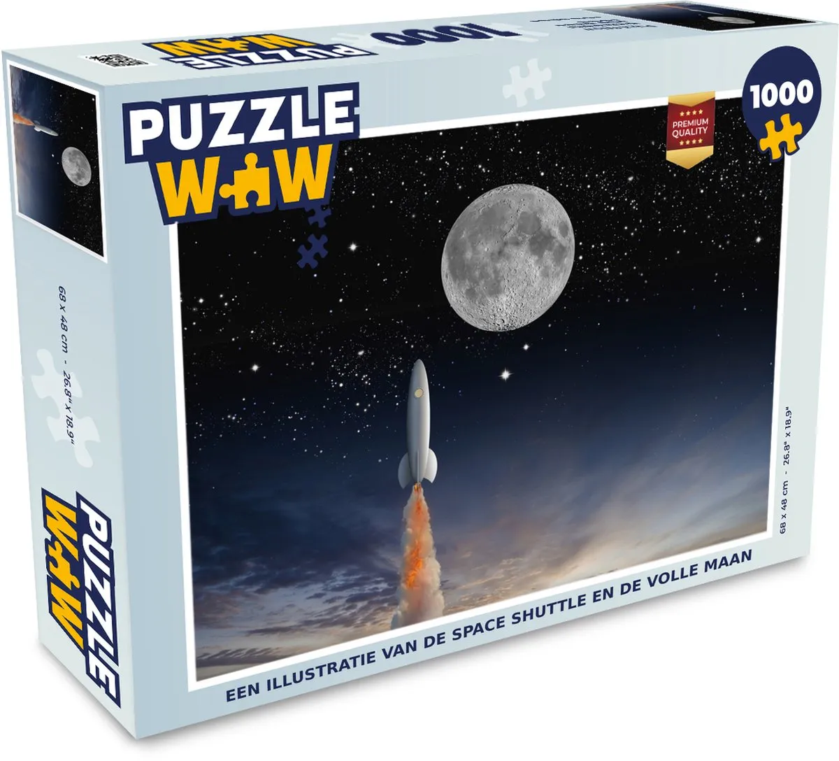 PuzzleWow Space Shuttle & Volle Maan Legpuzzel 1000 Stuks