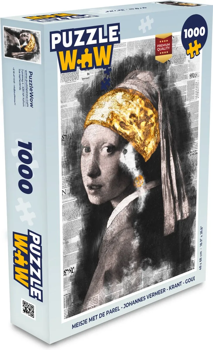 PuzzleWow Meisje met de Parel Legpuzzel 1000 Stuks
