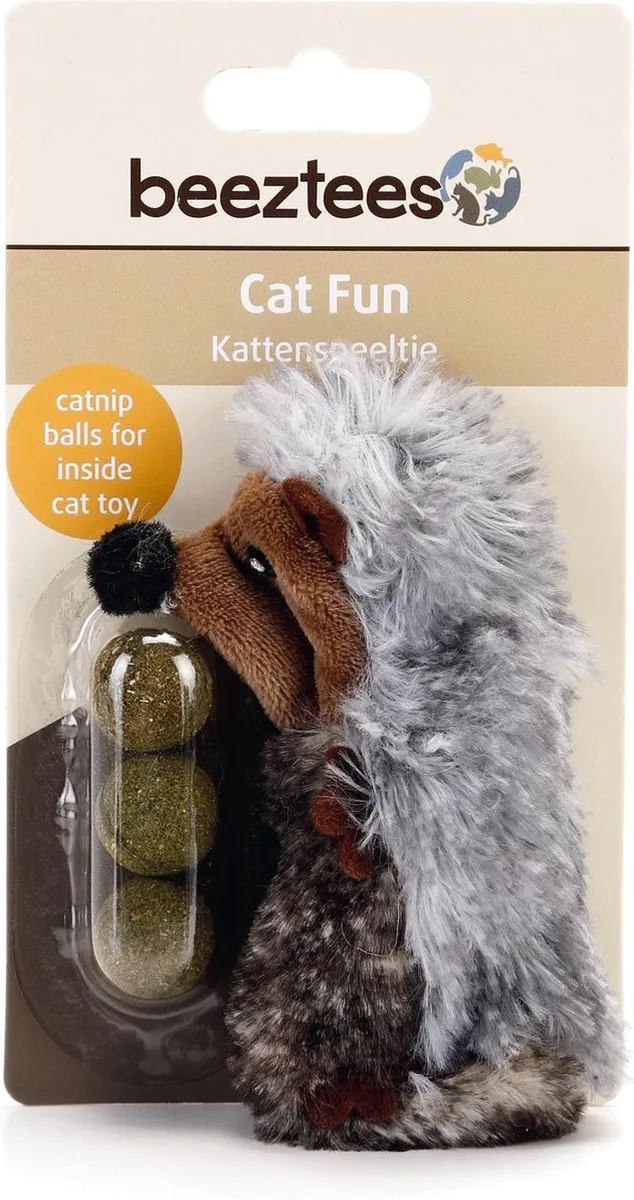 Beeztees Egel Kattenspeelgoed 11,5cm - Bruin/Grijs