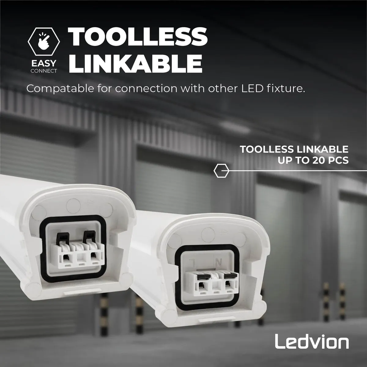 Ledvion 3X LED TL Armatuur 150cm 36W 4000K - 6 Stuks - Grijs