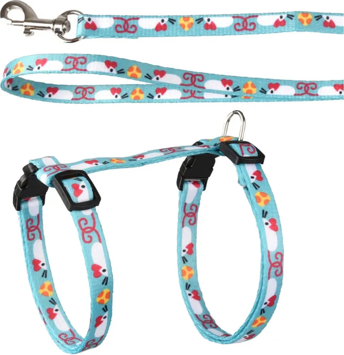 Flamingo Kattenharnas Arwen - Blauw Print 20-35cm