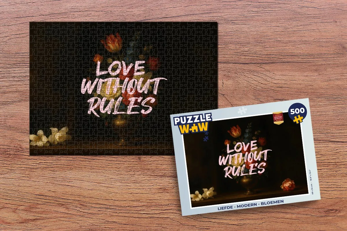 PuzzleWow Liefde Modern Bloemen Legpuzzel 500 Stuks - Love without rules