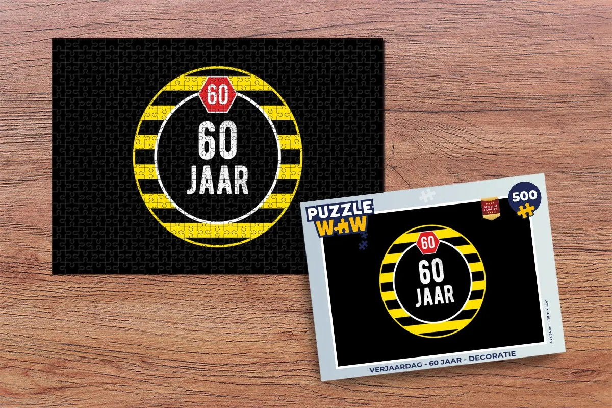 PuzzleWow Verjaardag 60 Jaar Legpuzzel 500 Stuks - Multicolor