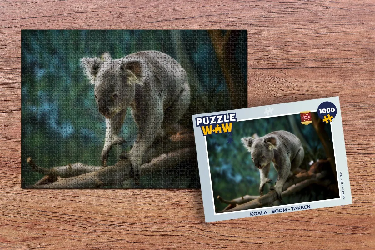 PuzzleWow Koala Boom Takken Legpuzzel 1000 Stuks - Multicolor