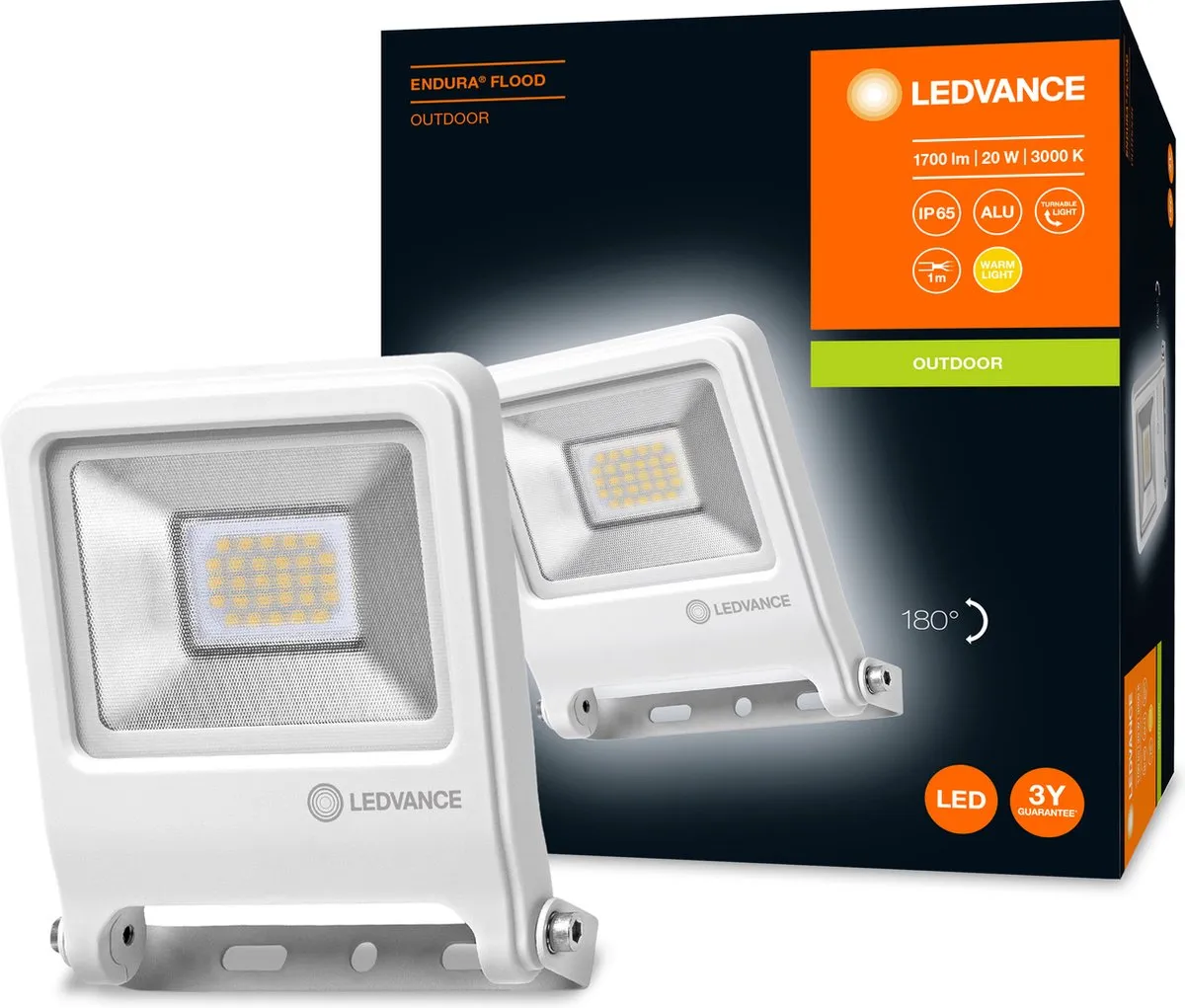 LEDVANCE Endura Flood Schijnwerper LED - Warmwit 3000K - IP65 - afbeelding 6 van 6