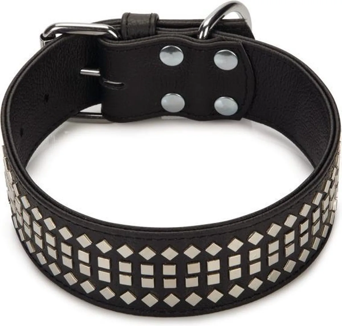 Beeztees Vintage - Hondenhalsband - Zwart - 43,5-49,5 cm x 50 mm