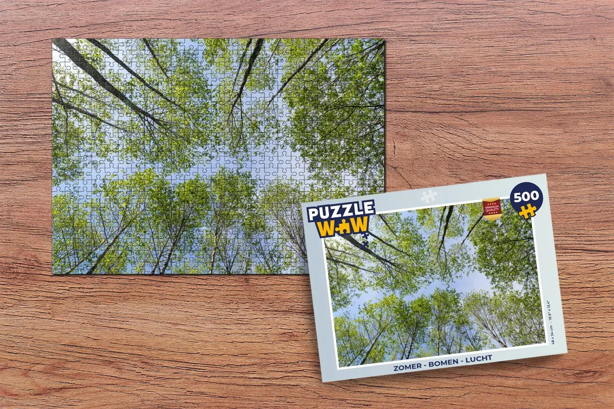 PuzzleWow Zomer Bomen Lucht Legpuzzel 500 Stuks - Multicolor