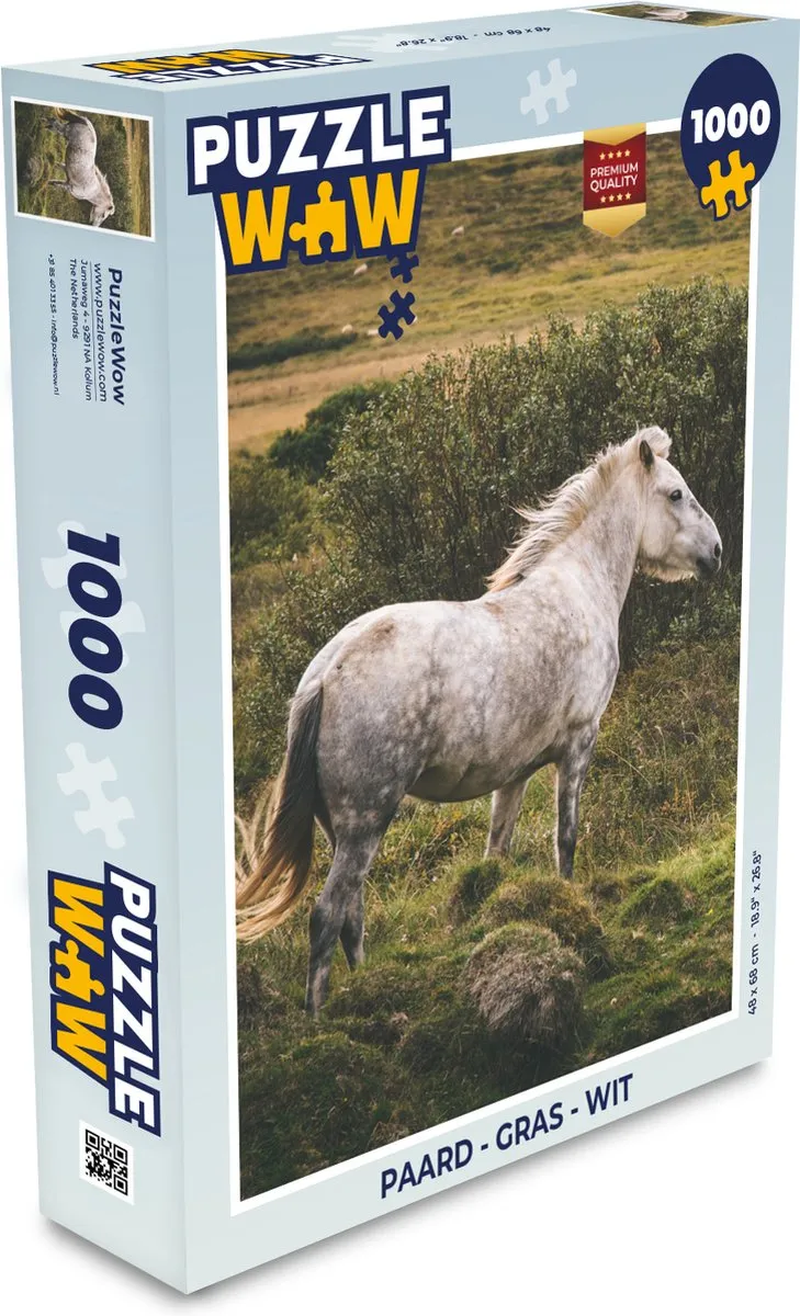 PuzzleWow Paard Gras Legpuzzel 1000 Stuks - Multicolor