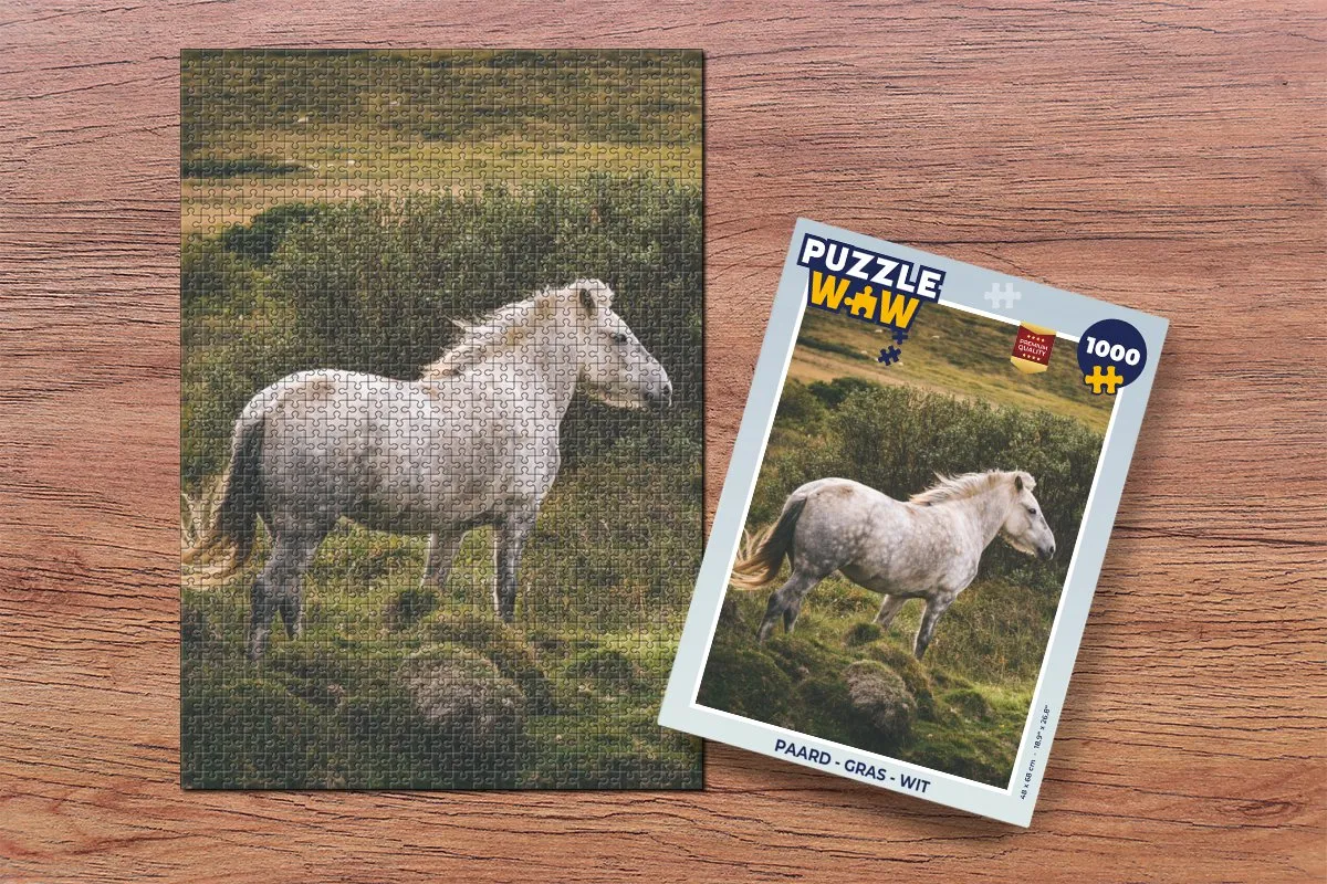 PuzzleWow Paard Gras Legpuzzel 1000 Stuks - Multicolor