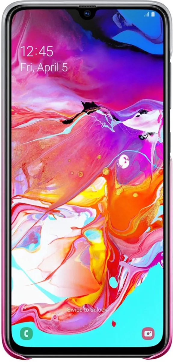Samsung Galaxy A70 Hoesje Gradation Cover - Roze/Transparant