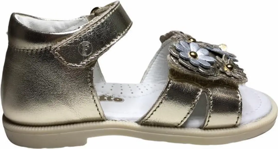 Falcotto bloempjes lederen sandalen Puppy goud mt 24