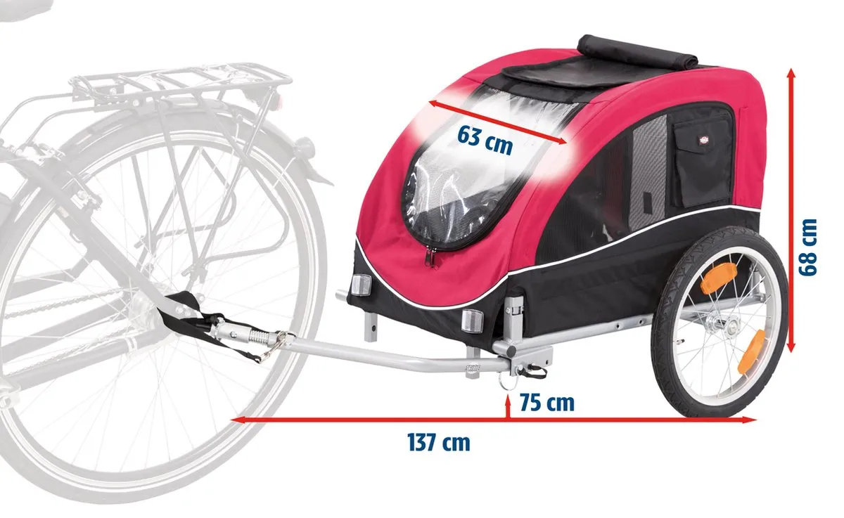 Trixie Hondenfietskar M - Zwart Rood - tot 22 kg - afbeelding 6 van 6