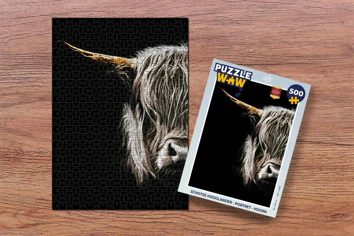 PuzzleWow Schotse Hooglander Legpuzzel 500 Stuks - Multicolor