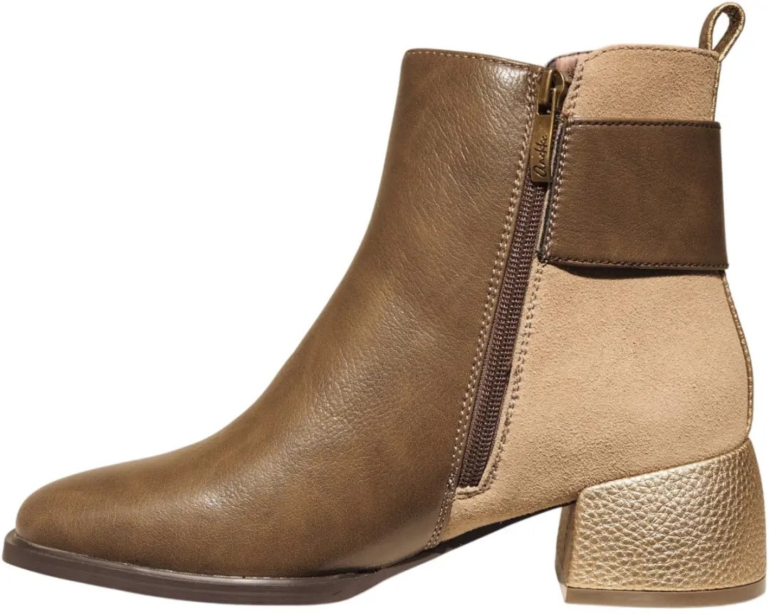 Anekke taupe met kaki leren enkellaarzen - afbeelding 2 van 6