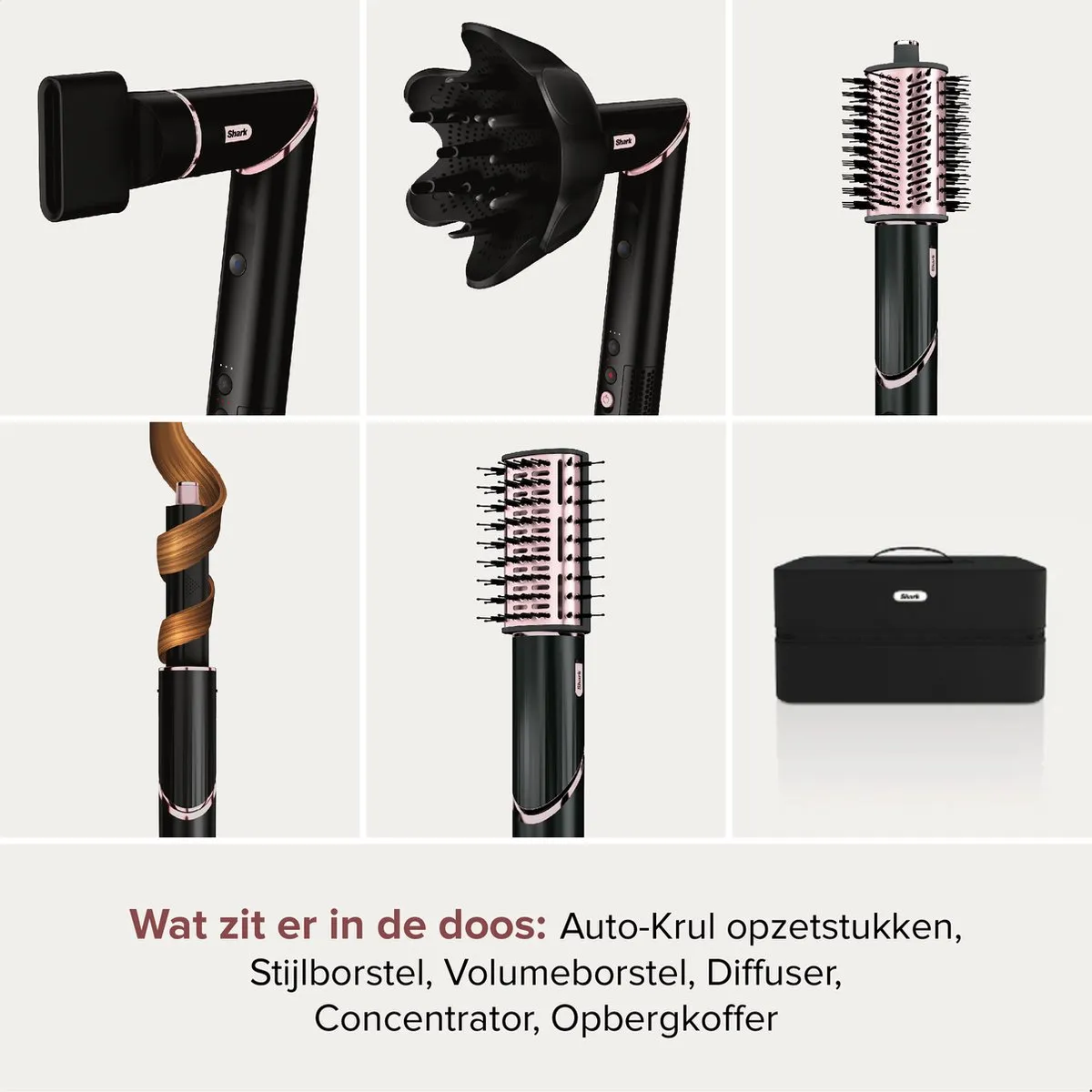 Shark FlexStyle HD440EU 5-in-1 Multistyler - 1400W - Zwart/Rozegoud