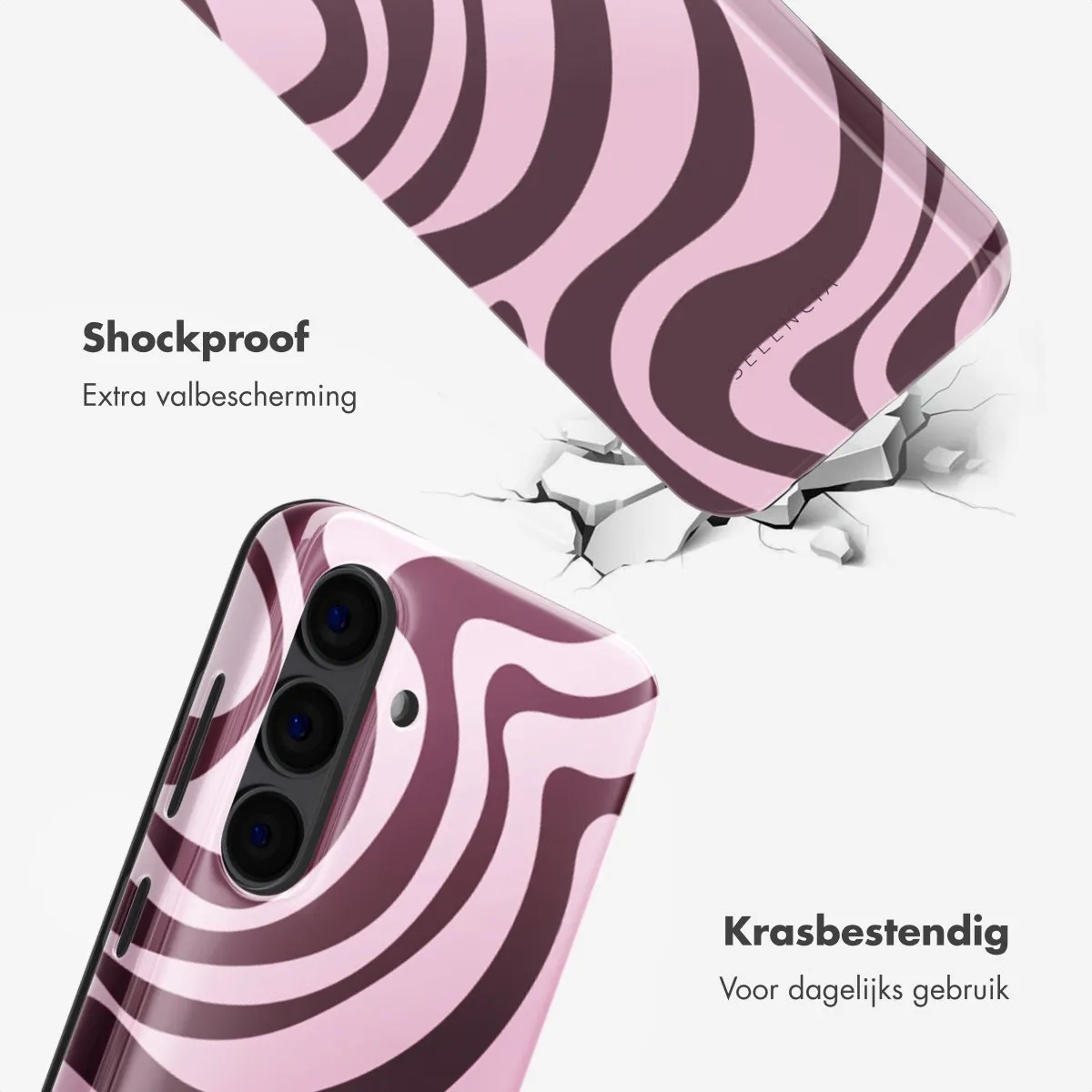 Selencia Hoesje Samsung Galaxy S24 Wavy Swirl Pink Plum