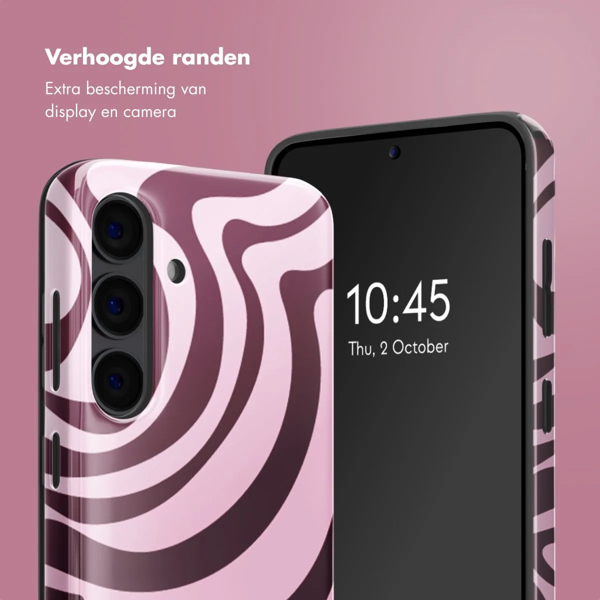 Selencia Hoesje Samsung Galaxy S24 Wavy Swirl Pink Plum