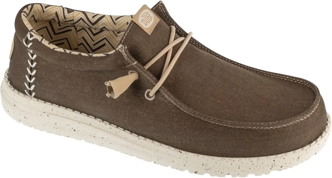 Hey Dude Wally Stretch Canvas, Mannen, Bruin, Sneakers, maat: 41