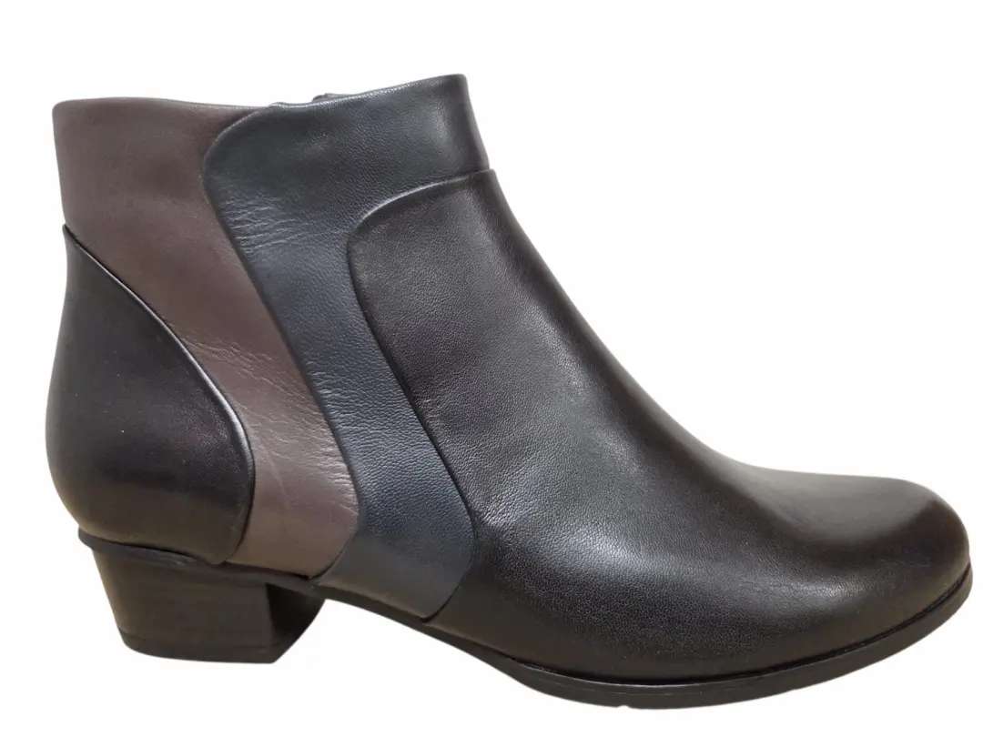 Regarde le Ciel Stefany 403 5322 Black Navy Enkellaarzen Zwart Leer Dames