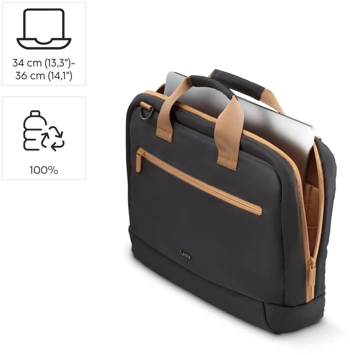 Hama Ultra Lightweight Laptoptas 14,1" - Zwart - afbeelding 6 van 6