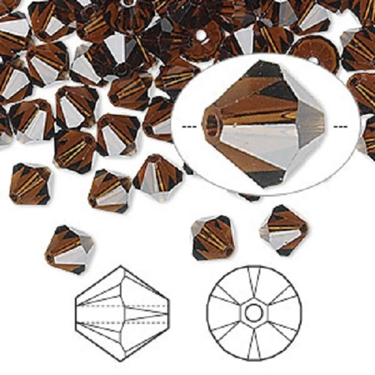 Swarovski Elements Xilion Bicone 5328 Mocca