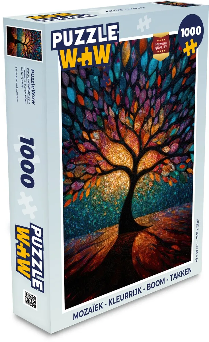 PuzzleWow Mozaïek Boom Takken Legpuzzel 1000 Stuks