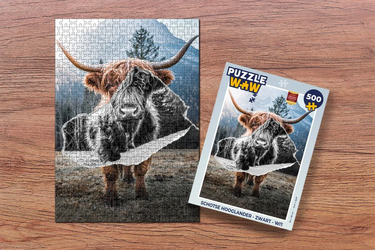 PuzzleWow Schotse Hooglander Legpuzzel 500 Stuks - Multicolor