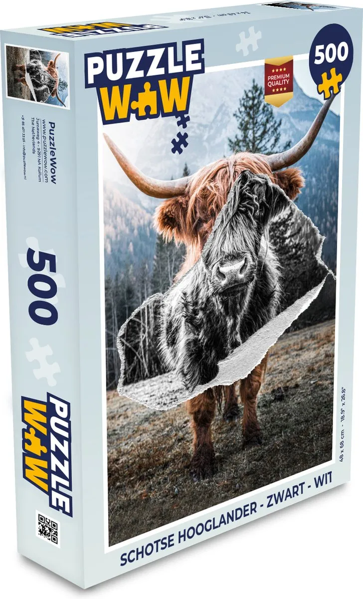 PuzzleWow Schotse Hooglander Legpuzzel 500 Stuks