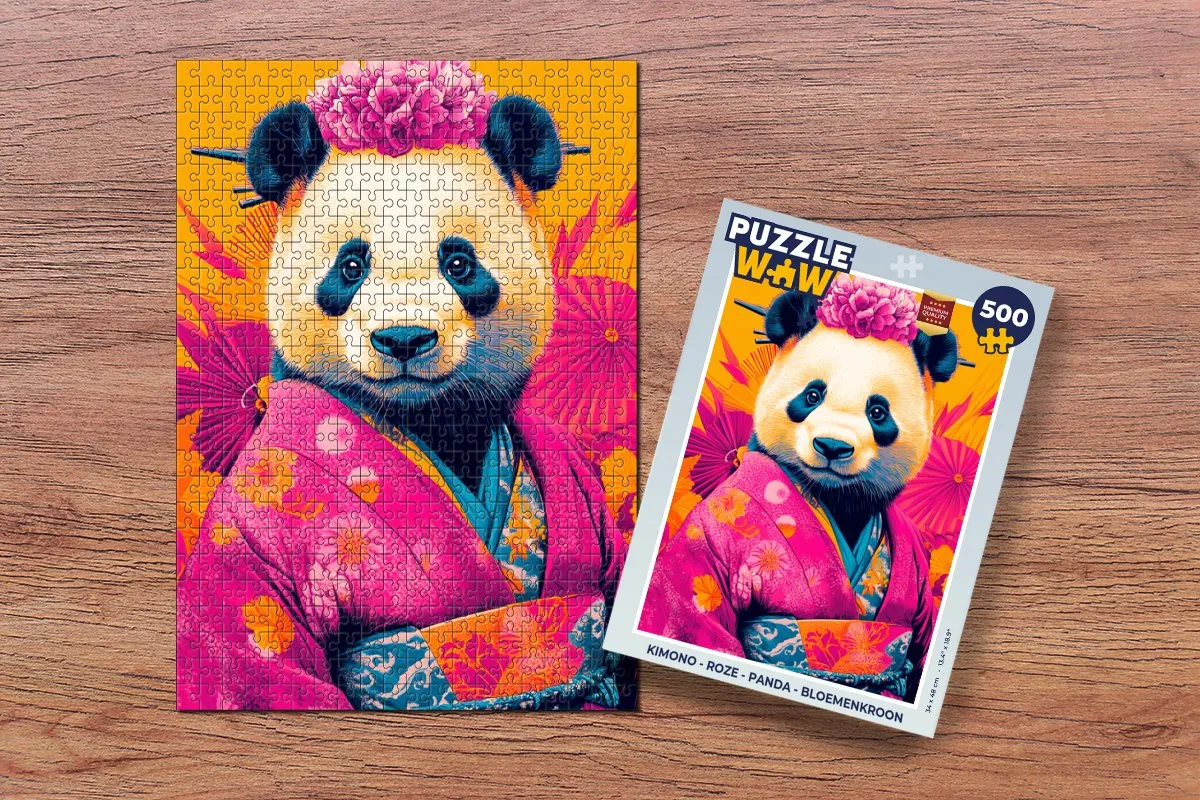 PuzzleWow Kimono Panda Legpuzzel 500 Stuks - MPN 8721375323403