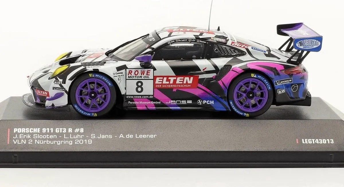 Porsche 911 GT3 R #8 VLN Nürburgring 2019 - IXO Models 1:43 - Div.Kleuren