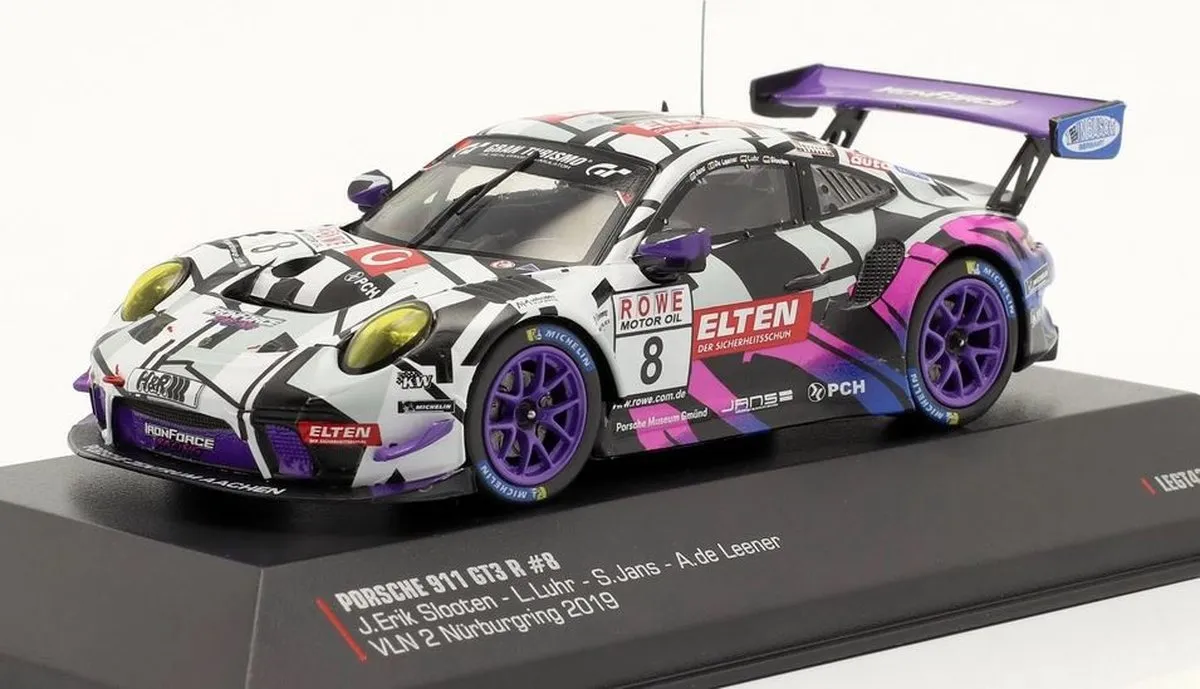 Porsche 911 GT3 R #8 VLN Nürburgring 2019 - IXO Models 1:43 - Div.Kleuren