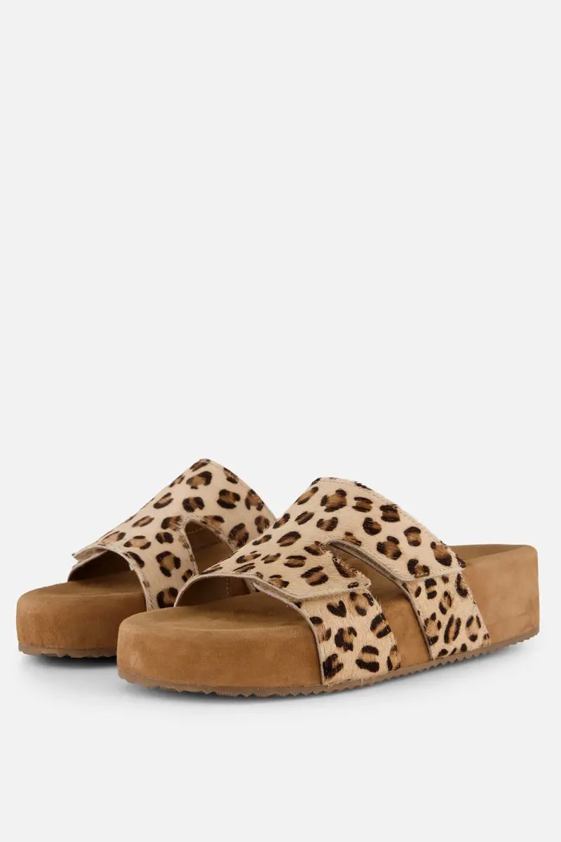 Lazamani Leopard Slippers bruin