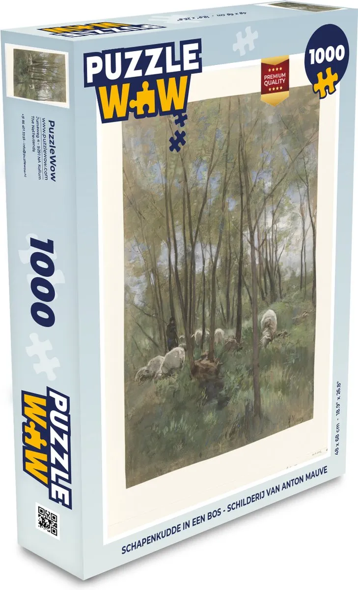 PuzzleWow Schapenkudde in een bos Legpuzzel 1000 Stuks
