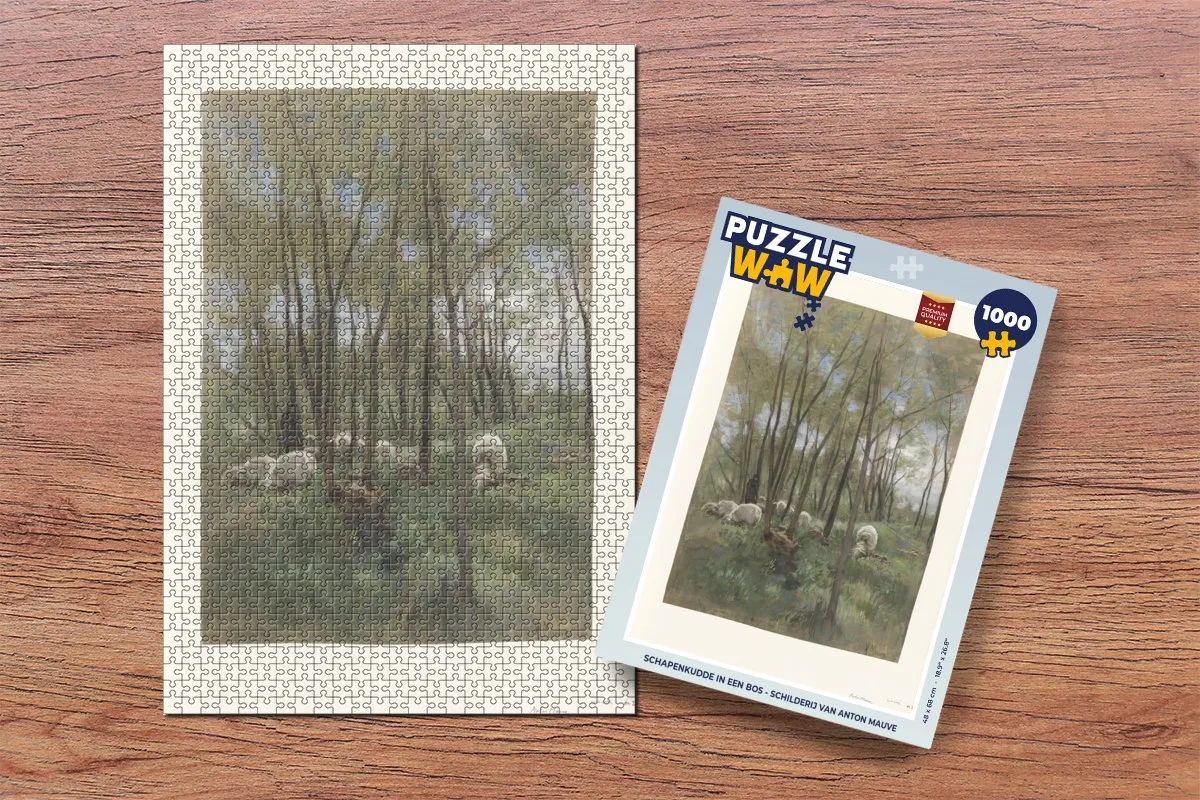 PuzzleWow Schapenkudde in een bos Legpuzzel 1000 Stuks - Anton Mauve - Multicolor