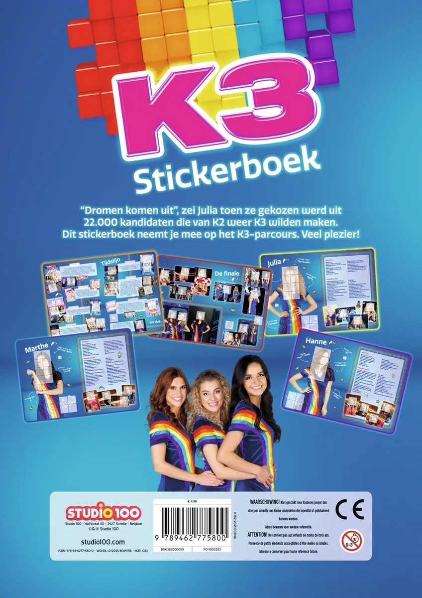 K3 Stickerboek Multicolor
