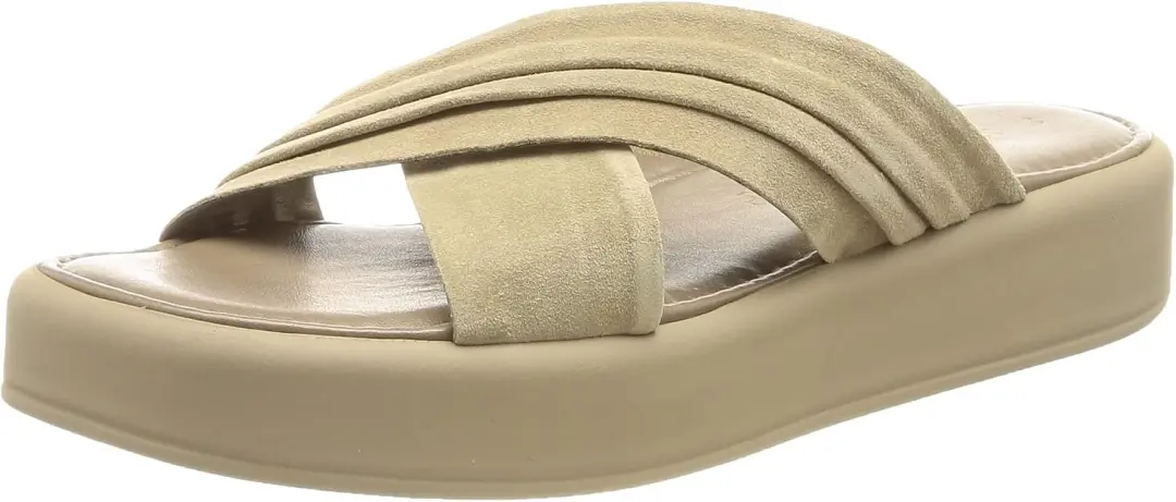 Marco Tozzi Dames Sandalen 2-2-27214-28 Wedge Taupe Leer