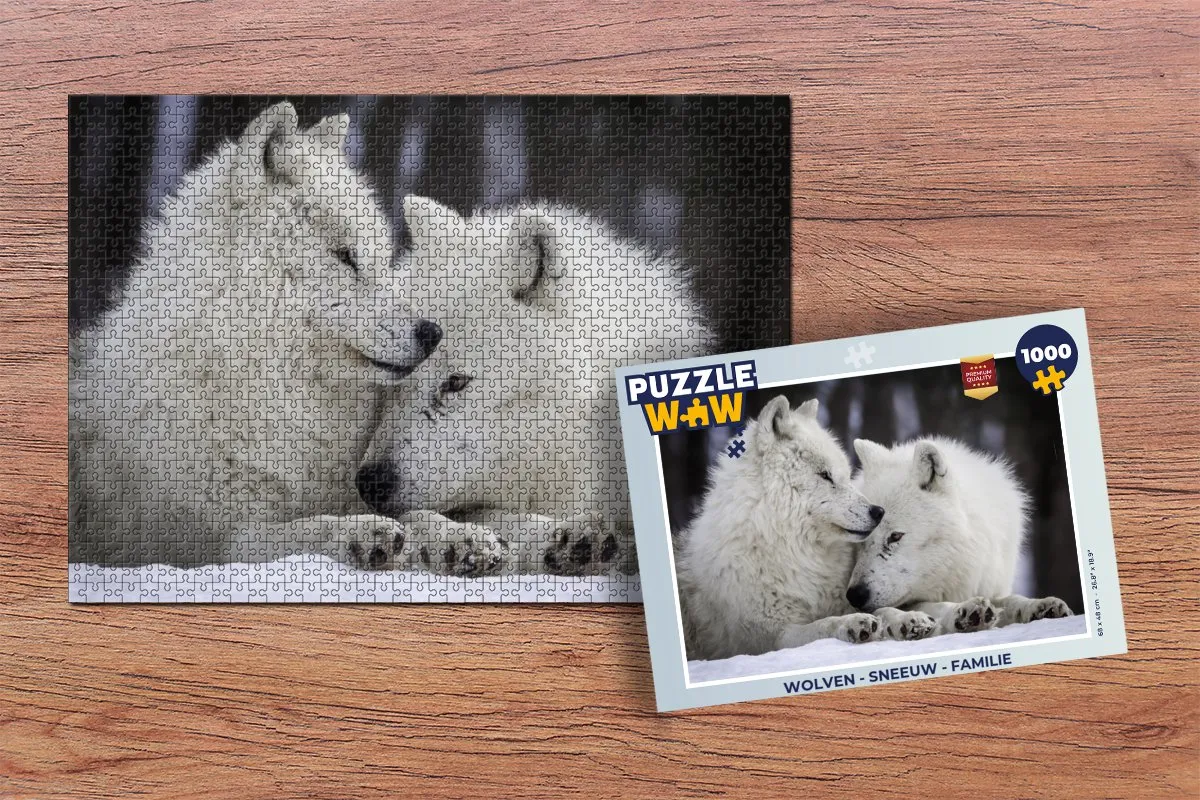 PuzzleWow Sneeuw Familie Legpuzzel 1000 Stuks - Multicolor