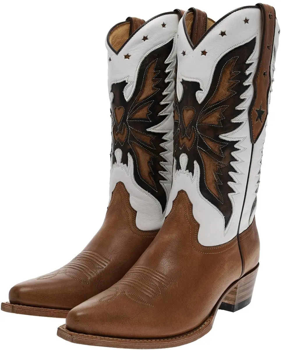 Sendra 5514 ROSMY LIBERT Damen Westernstiefel Braun Weiß