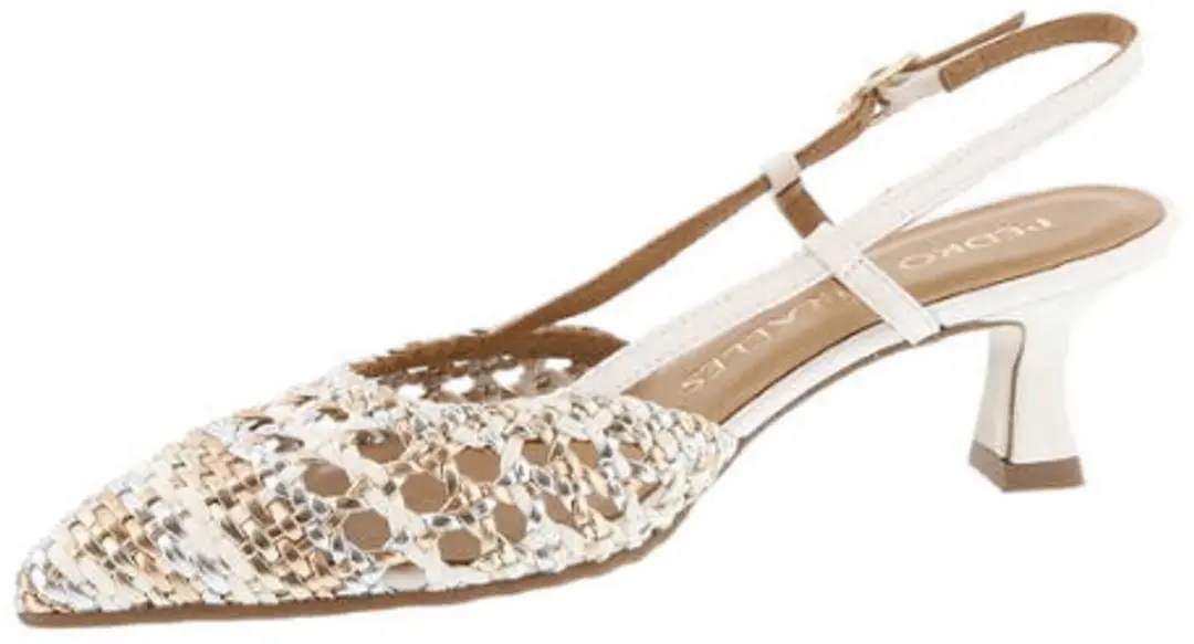 Pedro Miralles Dames Slingback Metal Blanco