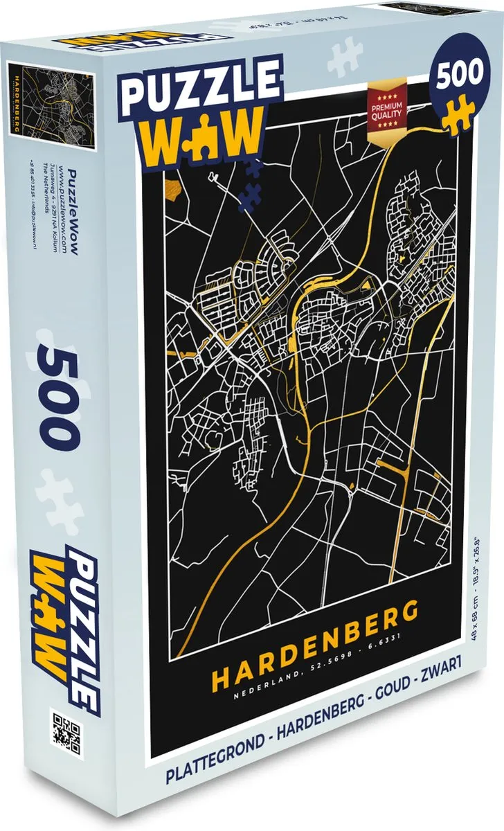 PuzzleWow Plattegrond Hardenberg Legpuzzel 500 Stuks
