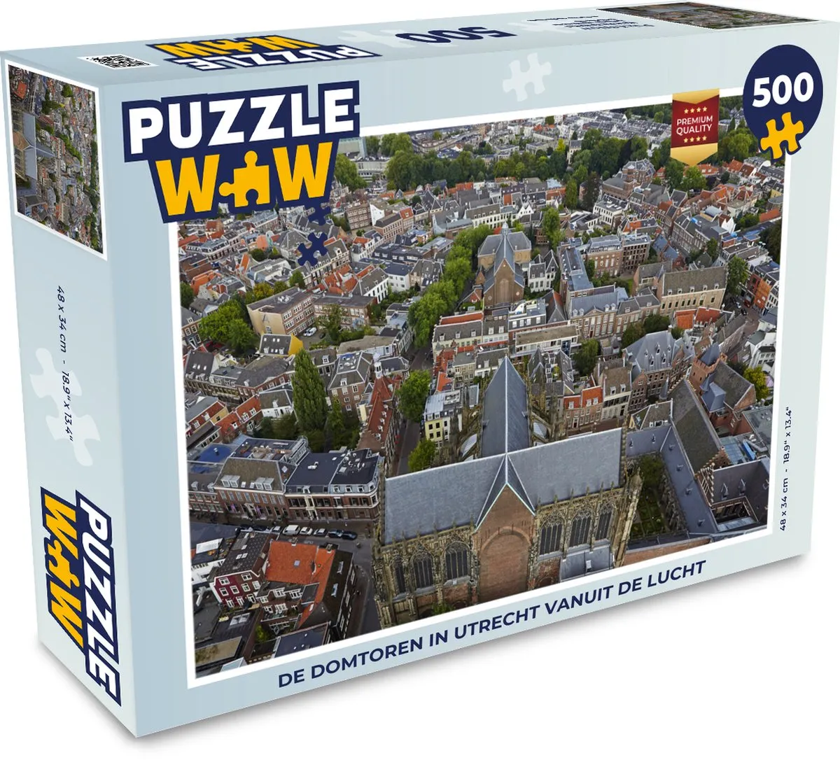 PuzzleWow Utrecht Lucht Legpuzzel 500 Stuks - Multicolor