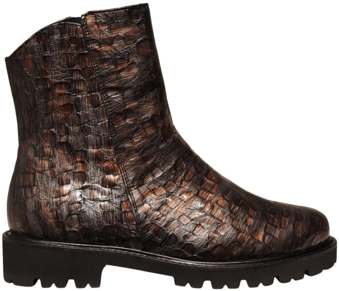 Footnotes Lara Enkellaarzen bruin croco print - afbeelding 6 van 6