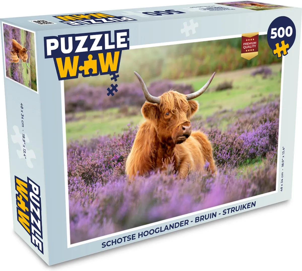 PuzzleWow Schotse Hooglander Legpuzzel 500 Stuks