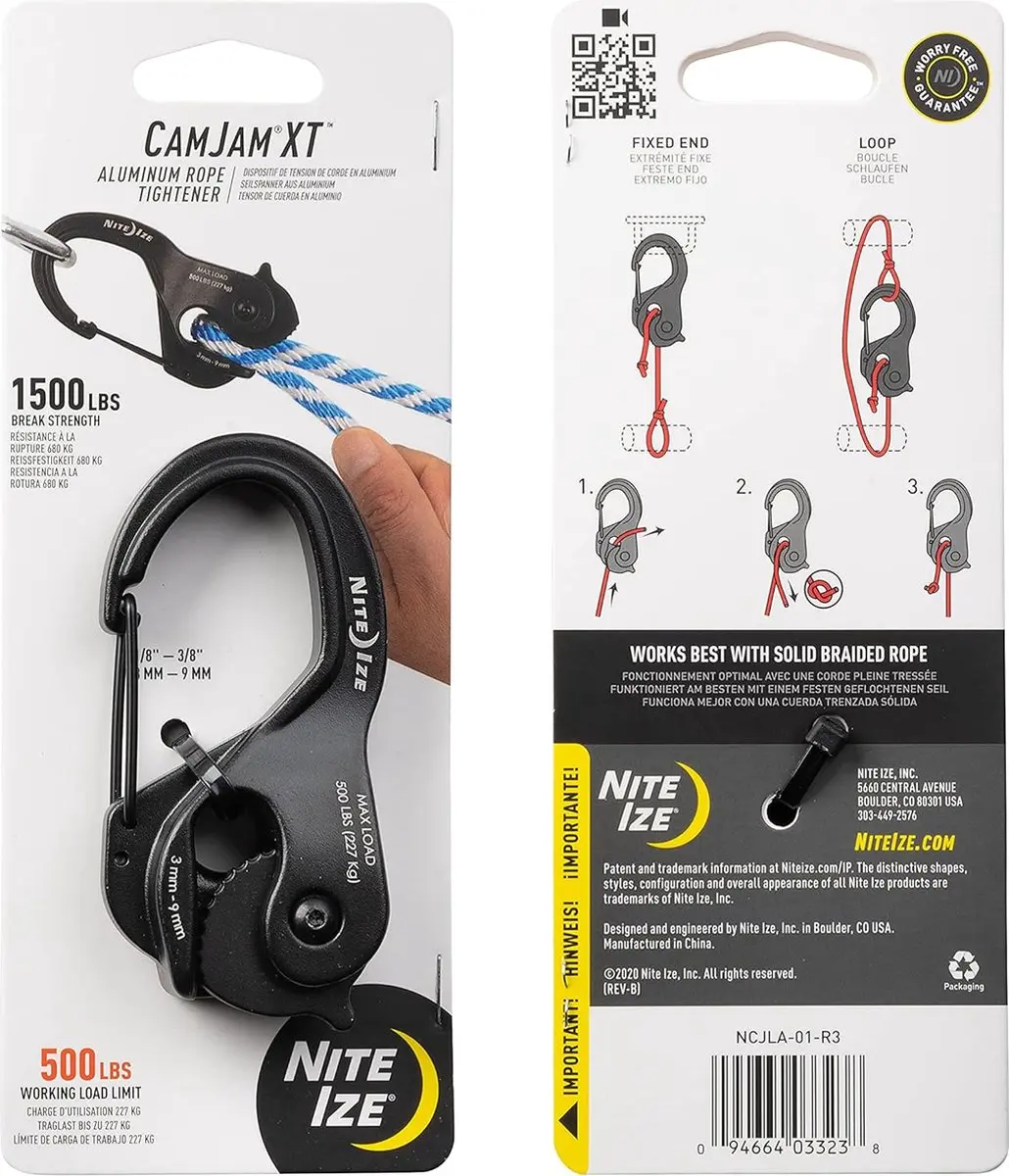 Nite Ize CamJam XT Large Snoerspanner - Zwart - afbeelding 3 van 6