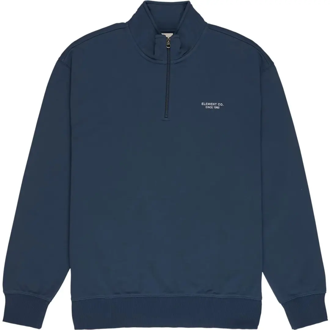 Element Co Emb Sweatshirt Met Halve Rits Blauw S Man
